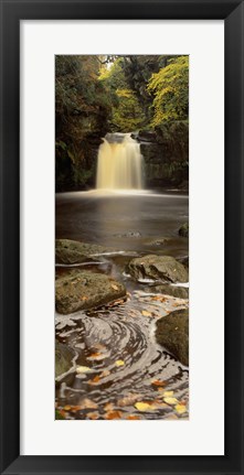 Framed Waterfall In A Forest, Thomason Foss, Goathland, North Yorkshire, England, United Kingdom Print