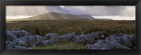 Framed Clouds Over A Landscape, Ingleborough, Yorkshire Dales, Yorkshire, England, United Kingdom Print
