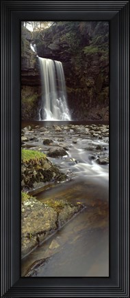 Framed Water Falling From Rocks, River Twiss, Thornton Force, Ingeleton, North Yorkshire, England, United Kingdom Print