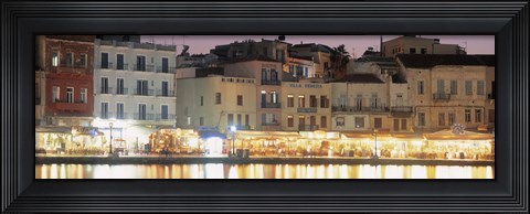Framed Bars on the waterfront, Crete, Greece Print