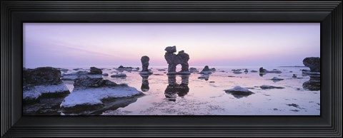 Framed Rocks On The Beach, Faro, Gotland, Sweden Print