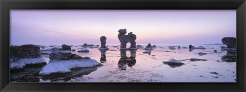 Framed Rocks On The Beach, Faro, Gotland, Sweden Print