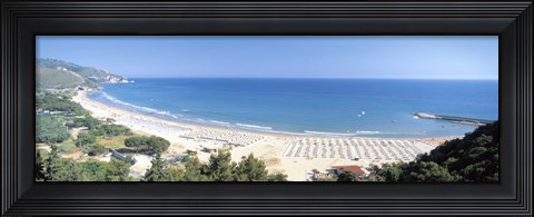 Framed High angle view of the beach, Sperlonga, Lazio, Italy Print