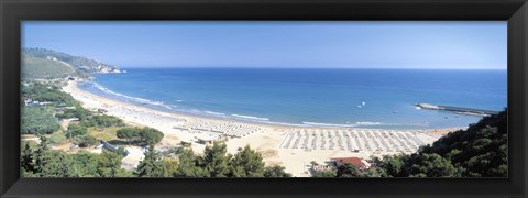 Framed High angle view of the beach, Sperlonga, Lazio, Italy Print