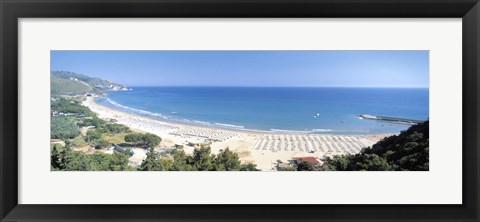 Framed High angle view of the beach, Sperlonga, Lazio, Italy Print