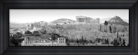 Framed High Angle View Of Buildings In A City, Parthenon, Acropolis, Athens, Greece Print