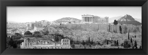 Framed High Angle View Of Buildings In A City, Parthenon, Acropolis, Athens, Greece Print