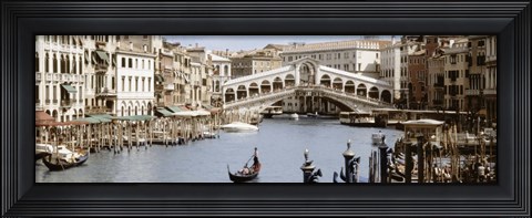 Framed Bridge Over A Canal, Rialto Bridge, Venice, Veneto, Italy Print
