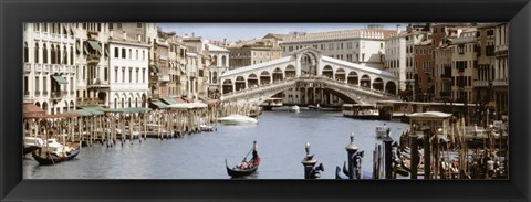 Framed Bridge Over A Canal, Rialto Bridge, Venice, Veneto, Italy Print