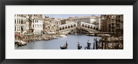 Framed Bridge Over A Canal, Rialto Bridge, Venice, Veneto, Italy Print