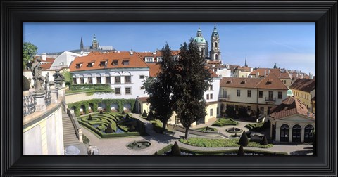 Framed High angle view of a garden, Vrtbovska Garden, Prague, Czech Republic Print