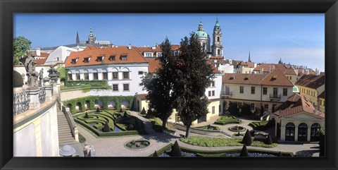 Framed High angle view of a garden, Vrtbovska Garden, Prague, Czech Republic Print