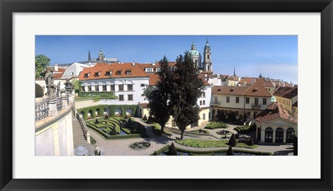 Framed High angle view of a garden, Vrtbovska Garden, Prague, Czech Republic Print