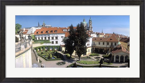 Framed High angle view of a garden, Vrtbovska Garden, Prague, Czech Republic Print