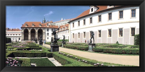 Framed Tourists in a garden, Valdstejnska Garden, Mala Strana, Prague, Czech Republic Print