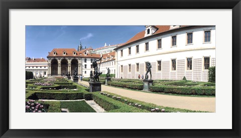 Framed Tourists in a garden, Valdstejnska Garden, Mala Strana, Prague, Czech Republic Print