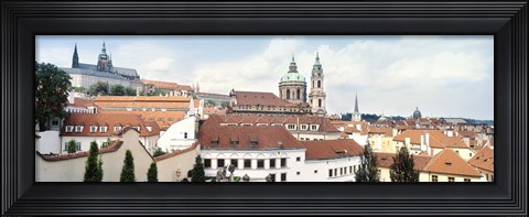 Framed Church in a city, St. Nicholas Church, Mala Strana, Prague, Czech Republic Print