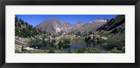 Framed Lake Surrounded By Mountains, Mercantour, Hinterland, French Riviera Print