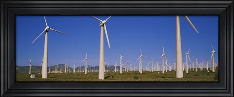 Framed Wind turbines in a field, Mojave, California, USA Print