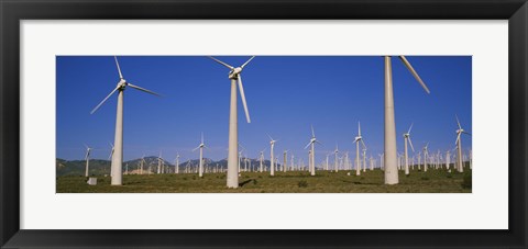 Framed Wind turbines in a field, Mojave, California, USA Print