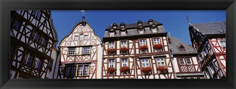 Framed Low Angle View Of Decorated Buildings, Bernkastel-Kues, Germany Print