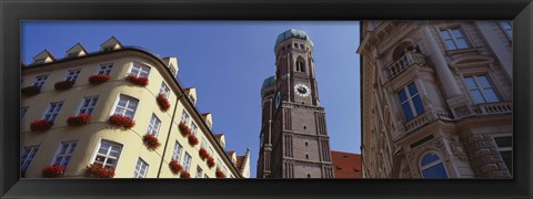 Framed Low Angle View Of A Cathedral, Frauenkirche, Munich, Germany Print