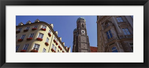 Framed Low Angle View Of A Cathedral, Frauenkirche, Munich, Germany Print