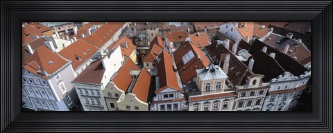 Framed High angle view of buildings in a city, Czech Republic, Prague Print
