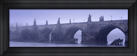 Framed Bridge over a river, Charles Bridge, Prague, Czech Republic Print
