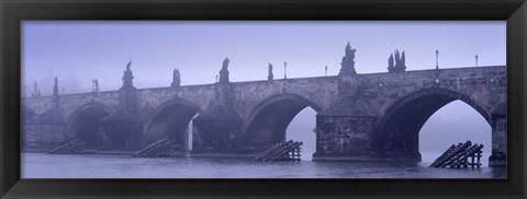 Framed Bridge over a river, Charles Bridge, Prague, Czech Republic Print