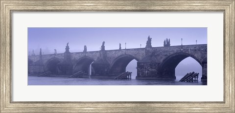 Framed Bridge over a river, Charles Bridge, Prague, Czech Republic Print