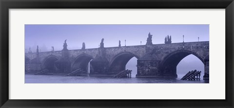 Framed Bridge over a river, Charles Bridge, Prague, Czech Republic Print