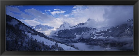 Framed Clouds over mountains, Alps, Glarus, Switzerland Print