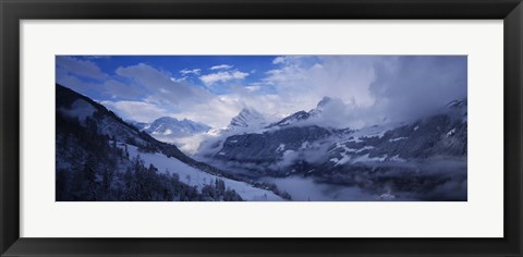 Framed Clouds over mountains, Alps, Glarus, Switzerland Print