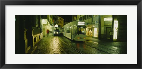 Framed Cable Cars Moving On A Street, Freiburg, Germany Print