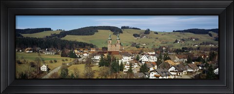 Framed High angle view of a town, St. Peter, Black Forest, Germany Print