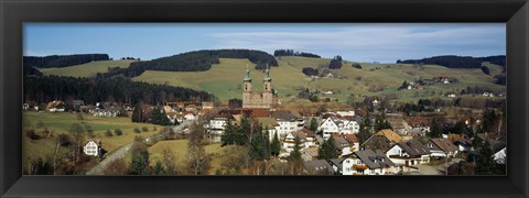 Framed High angle view of a town, St. Peter, Black Forest, Germany Print