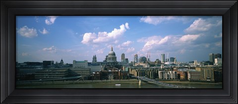 Framed Buildings on the waterfront, St. Paul&#39;s Cathedral, London, England Print