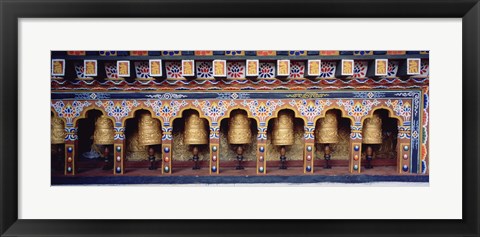 Framed Prayer Wheels In A Temple, Chimi Lhakhang, Punakha, Bhutan Print