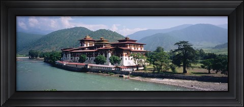 Framed Palace On A Riverbank, Punakha Dzong, Punakha, Bhutan Print