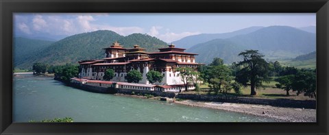 Framed Palace On A Riverbank, Punakha Dzong, Punakha, Bhutan Print