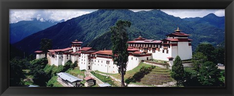 Framed Castle On A Mountain, Trongsar Dzong, Trongsar, Bhutan Print