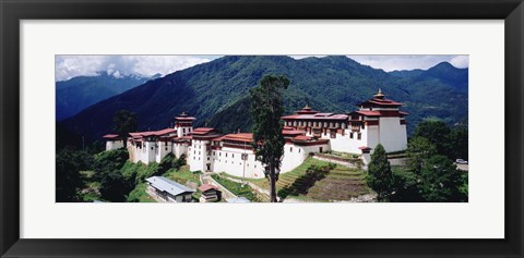 Framed Castle On A Mountain, Trongsar Dzong, Trongsar, Bhutan Print