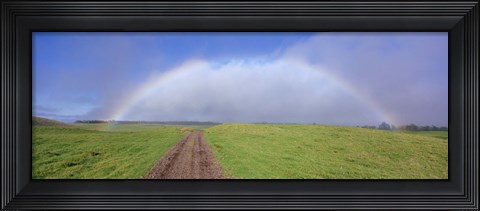 Framed Rainbow Over A Landscape, Kamuela, Big Island, Hawaii, USA Print