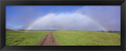 Framed Rainbow Over A Landscape, Kamuela, Big Island, Hawaii, USA Print