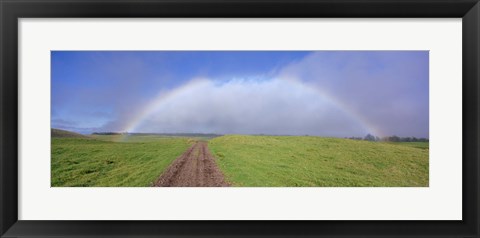 Framed Rainbow Over A Landscape, Kamuela, Big Island, Hawaii, USA Print