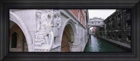 Framed Bridge across a canal, Bridge of Sighs, Venice, Italy Print