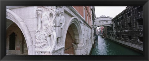 Framed Bridge across a canal, Bridge of Sighs, Venice, Italy Print