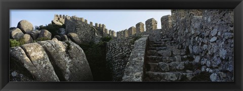 Framed Low angle view of staircase of a castle, Castelo Dos Mouros, Sintra, Portugal Print