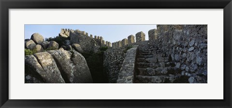 Framed Low angle view of staircase of a castle, Castelo Dos Mouros, Sintra, Portugal Print